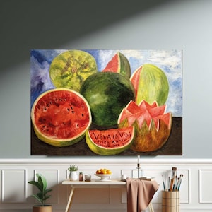 Rare Frida Kahlo Viva La Vida encadrée, impression d'art mural sur toile moderne, prête à accrocher, cadeau pour bureau, maison, maman, petite amie, petit ami