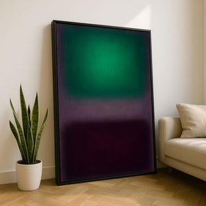 Mark Rothko Green and Purple Canvas Iconic Color Field Painting Reproduction for Bold Modern Interiors