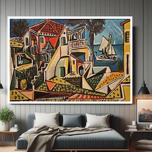 Picasso Mediterranean Landscape Masterpiece Print Poster Wall Art, Cubism, Surrealism, Modern Wall Decor, Contemporary Art Home ,Office