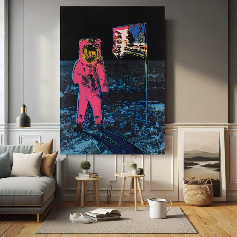 Andy Warhol Moonwalk Pop Art Framed Modern Canvas Wall Art Print Ready ...