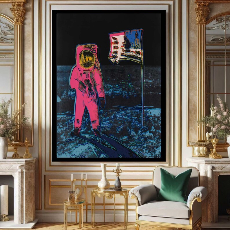 Andy Warhol Moonwalk Pop Art Framed Modern Canvas Wall Art Print Ready ...