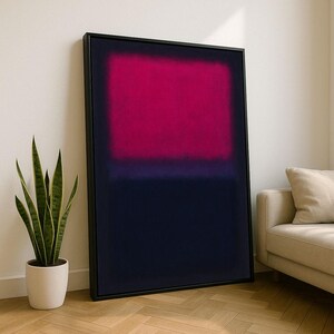 Mark Rothko Inspired Red and Blue Canvas Bold Color Field Painting for Contemporary Living Room Decor