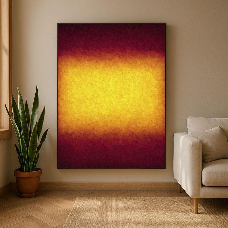 Mark Rothko Inspired Red and Yellow Canvas Bold Color Field Painting ...