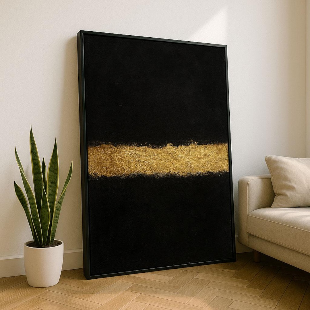 Mark Rothko Black and Gold Canvas Wall Art Print Modern Living Room ...