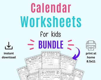 12 Months Printable Preschool Calendar Worksheet Pages - Kid&#39;s Daily Calendar -  Day Date Today&#39;s Weather Worksheet Kindergarten Homeschool