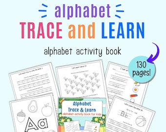 Alphabet Worksheet Bundle - 130 Pages of Alphabet Handwriting & Activity Worksheets for Preschool, Kindergarten - Alphabet Workbook