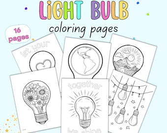 Light Bulb Coloring Pages - 16 Lightbulb Coloring Pages for Kids & Adults - Earth Day Floral Bulbs Handwriting Practice