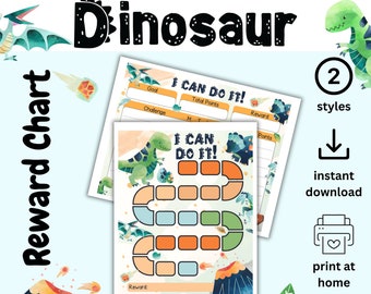 Tabla de recompensas de dinosaurios, Tabla de comportamiento de niños dinosaurios imprimible, Tabla de pegatinas, Tabla de comportamiento para niños