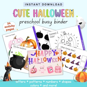 Halloween Busy Sammelmappe für Kleinkinder und Vorschulkinder - Quiet Buch für Kinder 3-5 - Halloween Kleinkind Aktivitäten - Klassenzimmer Center Aktivitäten