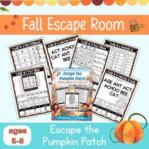 Fall Escape Room - No Prep Escape Room at Home for Kids 5-8 - Classroom Escape Room Games