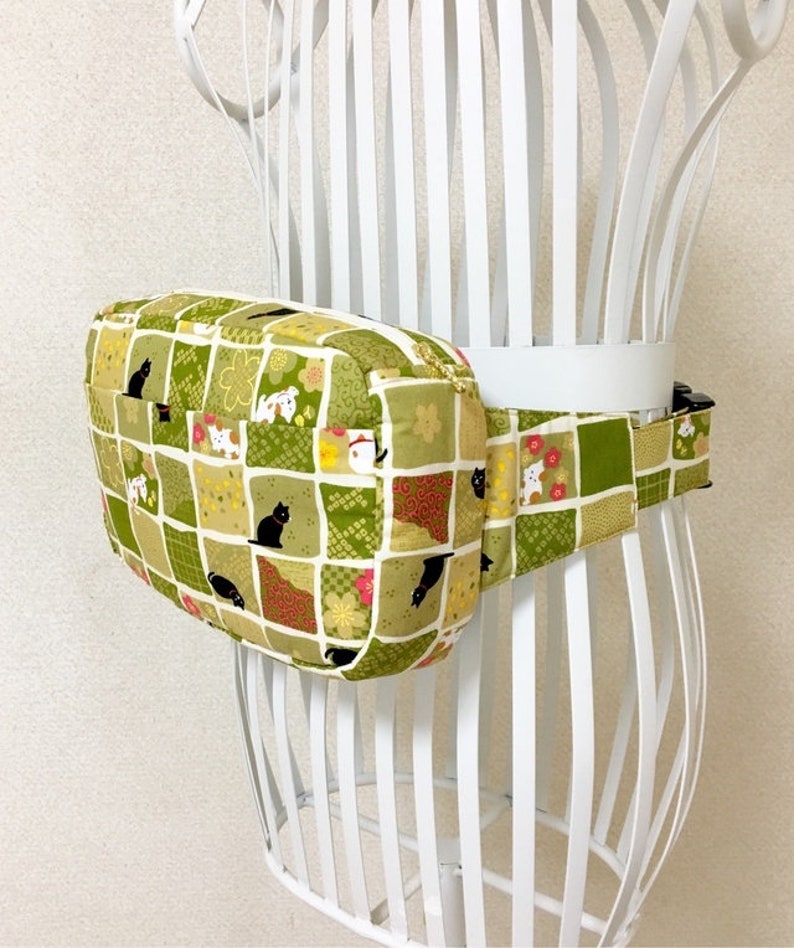 Body Bag Waist Pouch Hip Bag - Matcha Green Ichimatsu