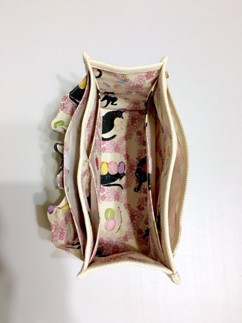 Ivory - Purse Organizer Inner Purse Purse Insert Bag in Bag Sakura Cats and Sweets