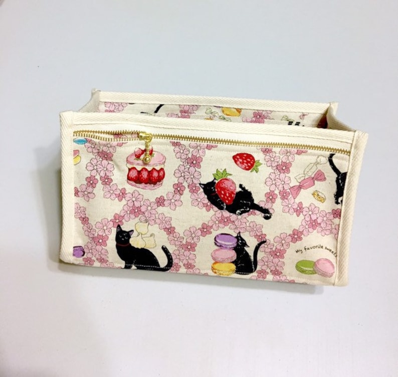 Ivory - Purse Organizer Inner Purse Purse Insert Bag in Bag Sakura Cats and Sweets