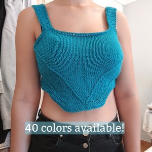 Alice Top - Corset inspired Crochet crop top Custom colour knit