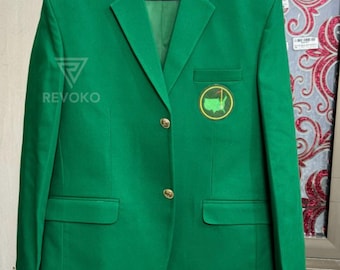 Men's Golf Green Cotton Blazer - Tournament Style Coat