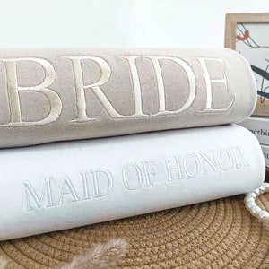 Embroidered Maid of Honor Crewneck, Custom Maid of Honor Sweatshirt, Bridesmaid Gift, Bridesmaid Gift for Maid of Honor,Wedding Gift,