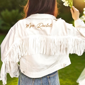 Gepersonaliseerde bruidsjas – Custom mevrouw spijkerjasje, trouwjas, bruidscadeau, bruidscadeau