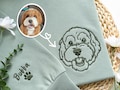 Embroidered Pet Face & Name Sweatshirts,Personalised Embroidered Dog Sweatshirt with Portrait from Photo,Special Birthday Gift for Dog Mom