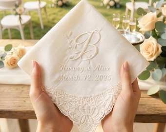 Hochzeit Taschentuch für die Braut, Personalisiertes Hochzeit Taschentuch, Hankies für Bräutigam von seiner zukünftigen Frau, Braut Taschentuchc