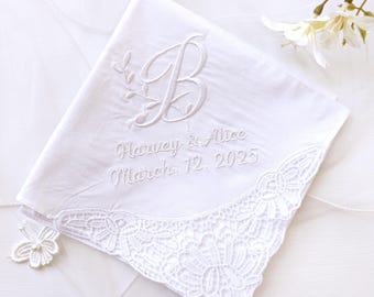 Wedding Handkerchief for Bride,Personalised wedding handkerchief,Hankies for Groom to be from his future Wife,Bridal Handkerchiefc