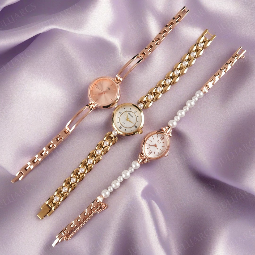 Luxurious Women's Gold Watches, Women Small Watch, Small Face, Watch