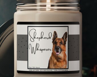 Scented Candle, German Shepherd Whisperer Gift, Dog Lover Candle, Pet Owner Home Decor, Animal Rescue Fundraiser, Hand Poured Aromatherapy
