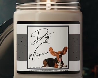 Dog Whisperer Scented Soy Candle, 9oz - Perfect Gift For Dog Lovers, Basset Hound, Hand Poured, Dog Mom Gift, Dog Dad Gift