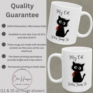 Taza "Mi gato también odia a Trump" / Taza de café "Gato liberal" / Taza de protesta contra Trump imagen 3