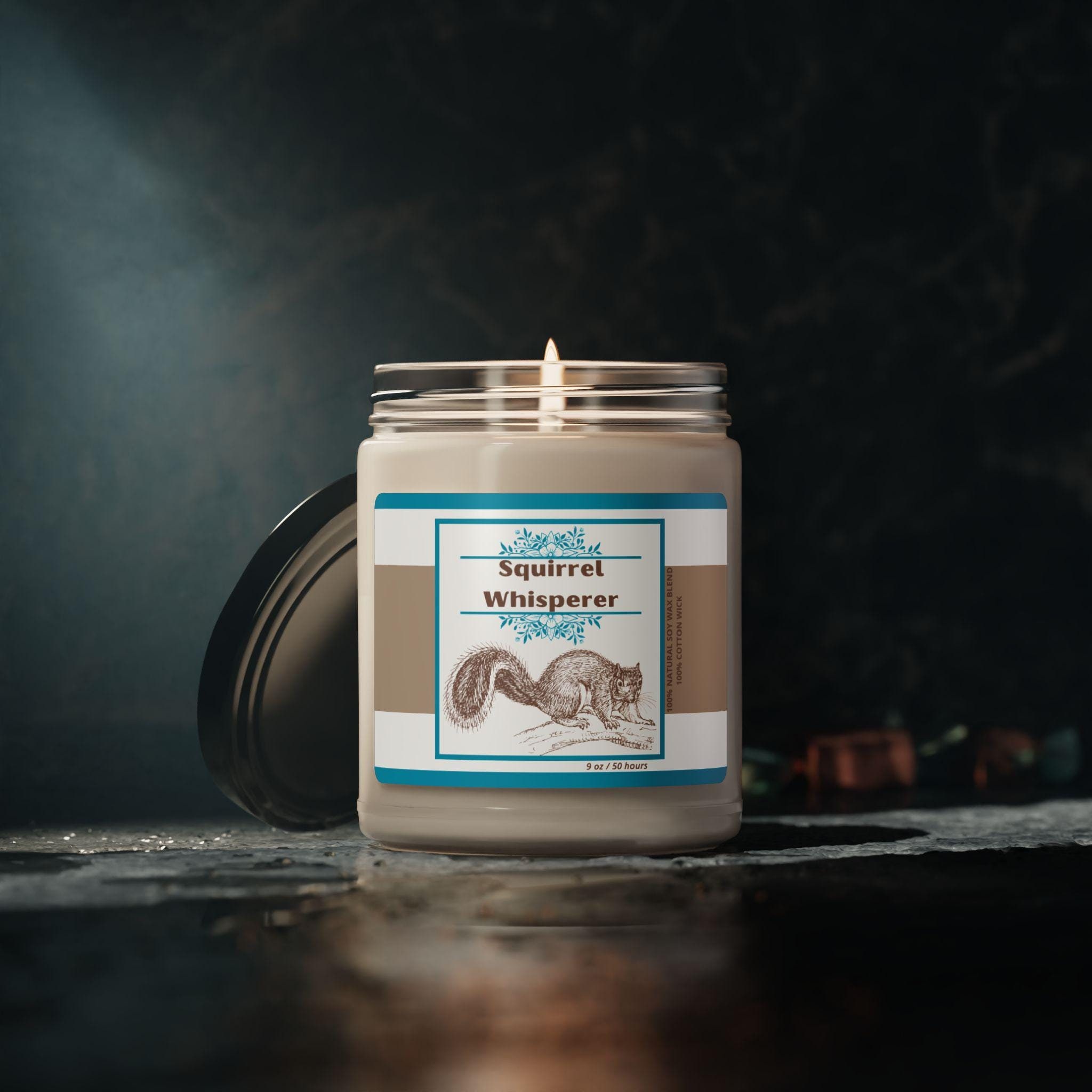 Squirrel Whisperer Candle, Cute Cozy Soy Candle, Nature Lover Gift, Hand Poured Scented Candle, 9oz