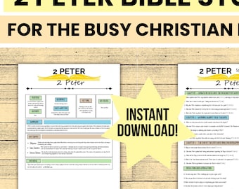 2 Peter Bible Study for Women - Faith Study Guide for Busy Christian Women -Printable Scripture Study - Spiritual Growth Resource