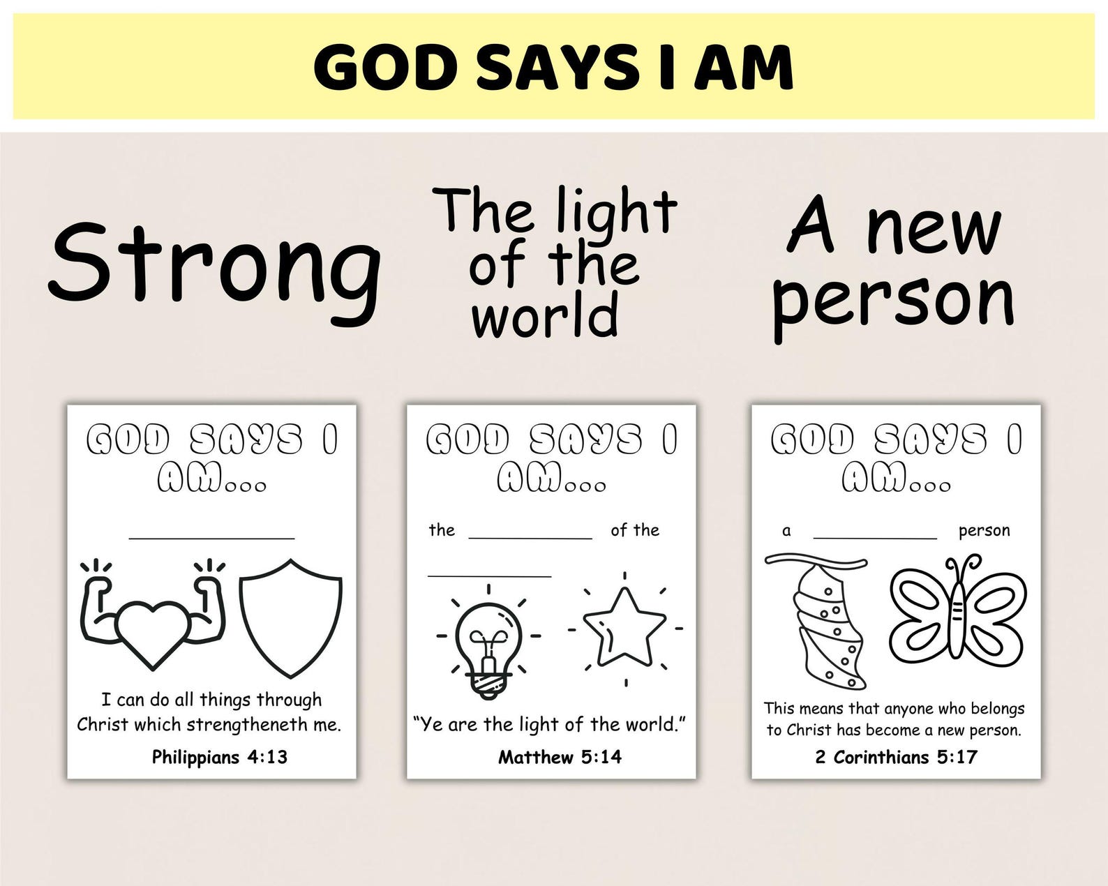 God Says I Am Coloring Craft For Kids Fill In The Blanks Bible God Says I Am Coloring Craft For Kids Fill In The Blanks Bible