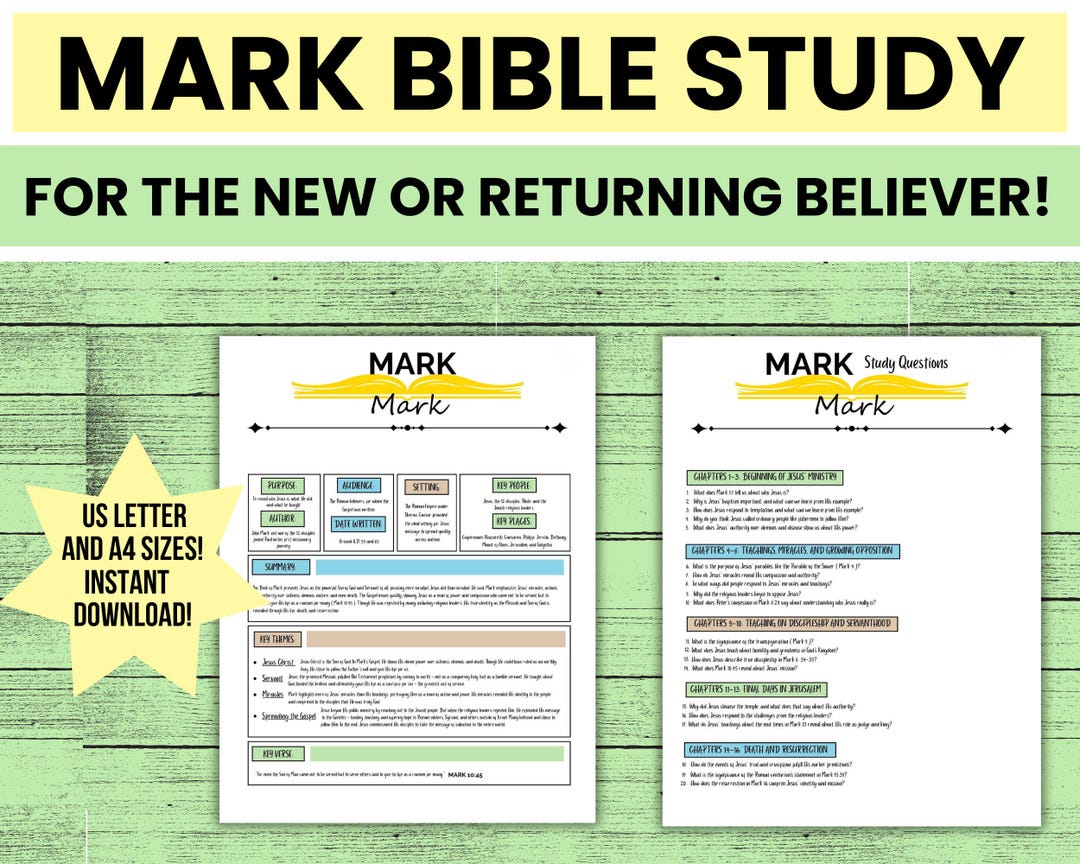Mark Lesson Mark Bible Study for Women - Beginner Bible Study Guide - Gospel of ...