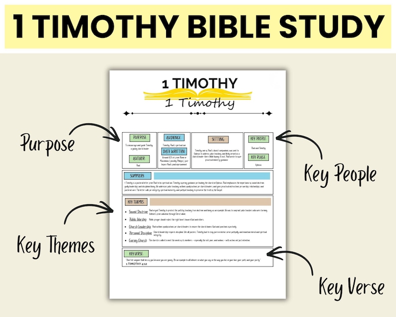1 Timothy Bible Study for New Believers - Simple Scripture Study for ...