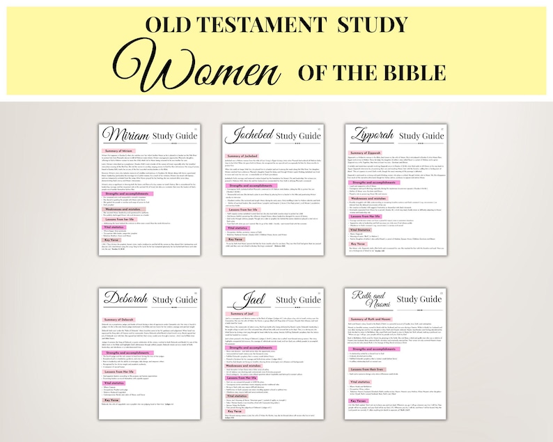 Women of the Bible Study PDF Old Testament Bible Study Questions for ...