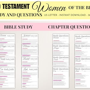 Women of the Bible Study PDF Old Testament Bible Study Questions for Groups, Printable Study Sheets Christian Women&#39;s Bible Lessons