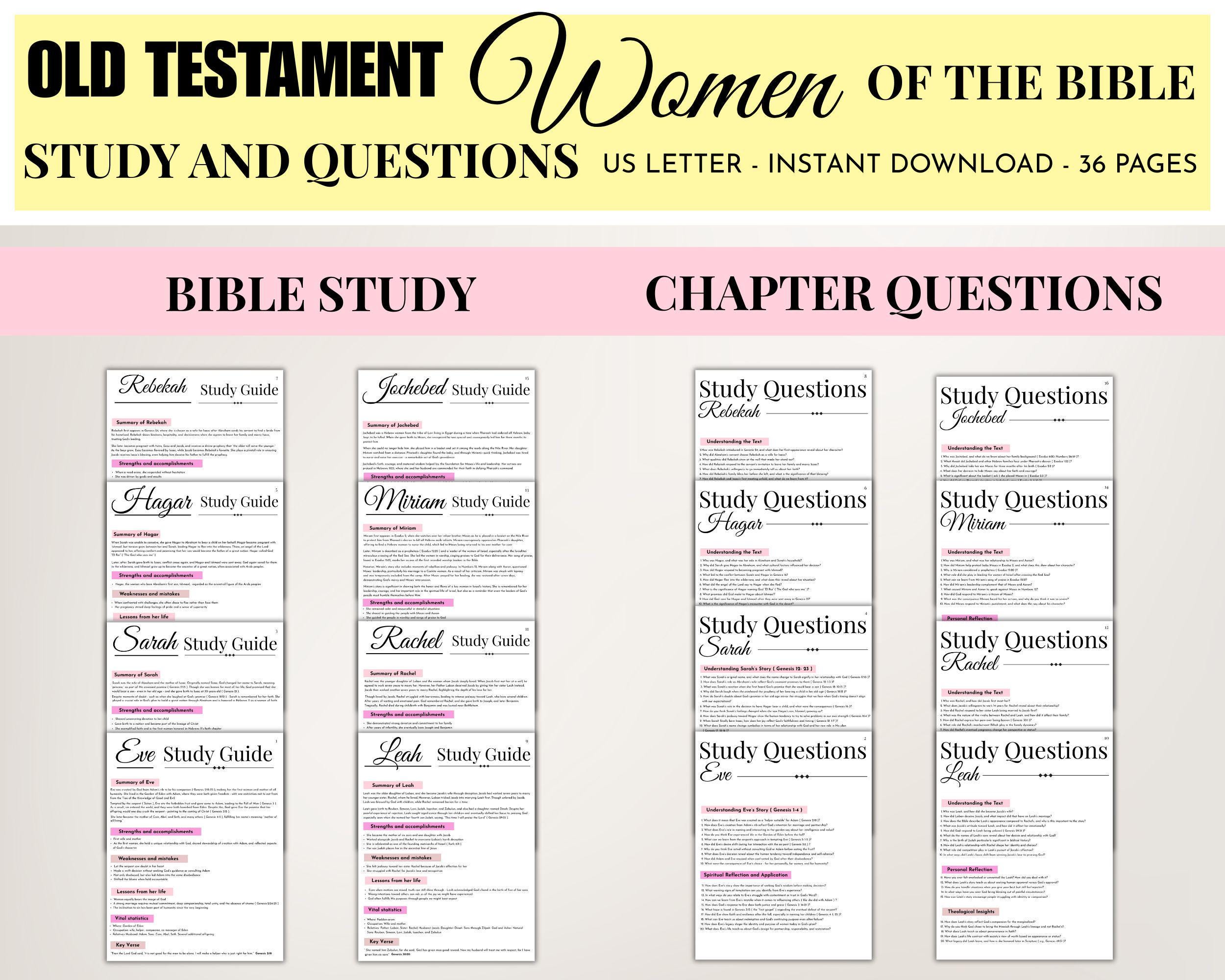 Women of the Bible Study PDF Old Testament Bible Study Questions for ...