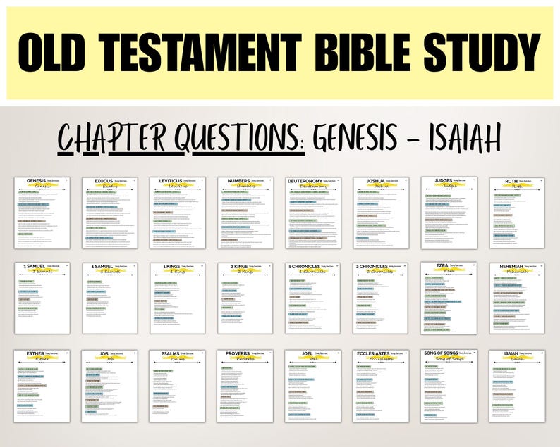 Bible Study PDF Printable - Old & New Testament Study Sheets, Verse ...