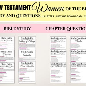 Women of the Bible Study PDF New Testament Bible Study Questions for Groups, Printable Study Sheets Christian Women&#39;s Bible Lessons