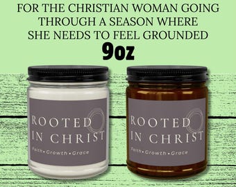 Grounding Faith Decor - Rooted in Christ Candle- Christian Encouragement Gift - Faith Candle for Women - Inspirational Christian Candle