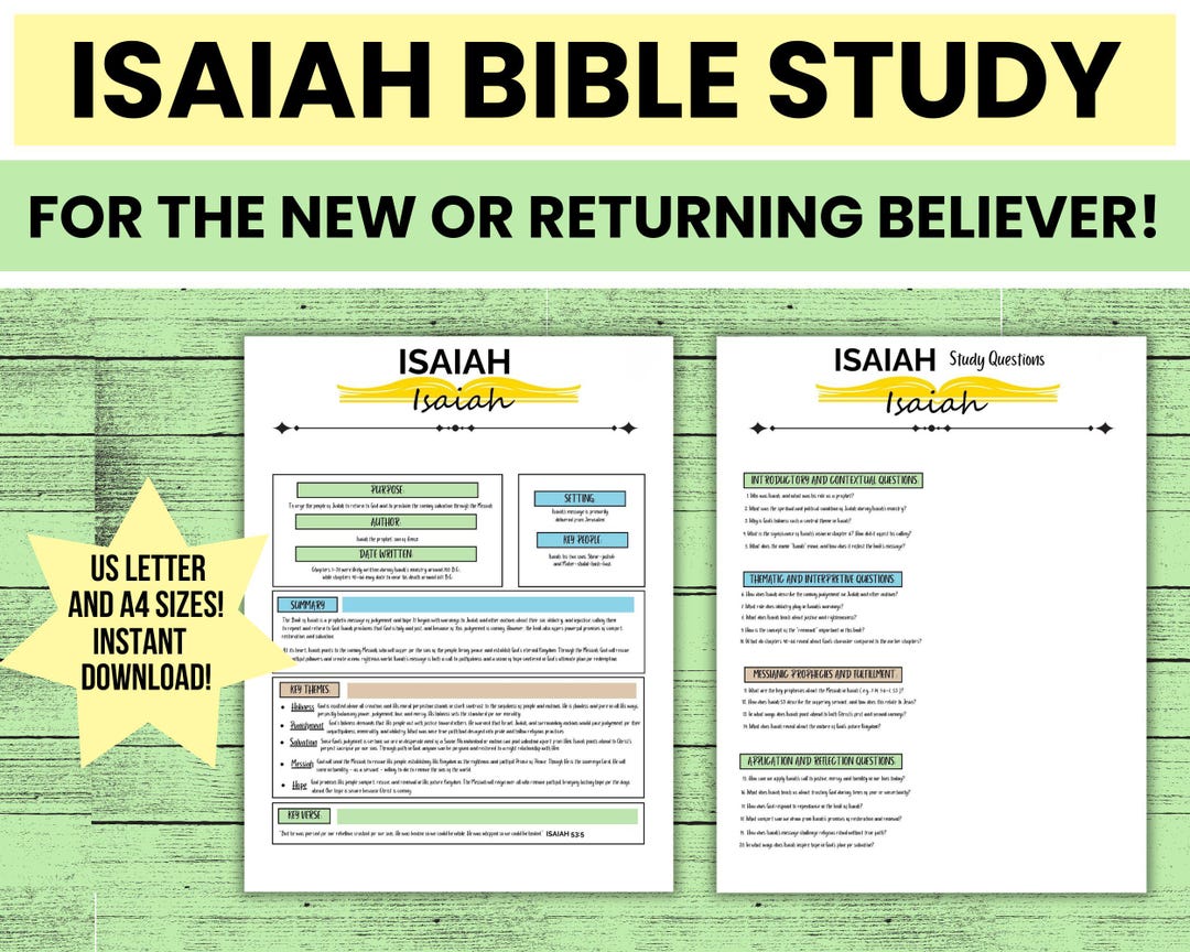 Isaiah Mini Bible Study Pack for New or Returning Believers - Printable