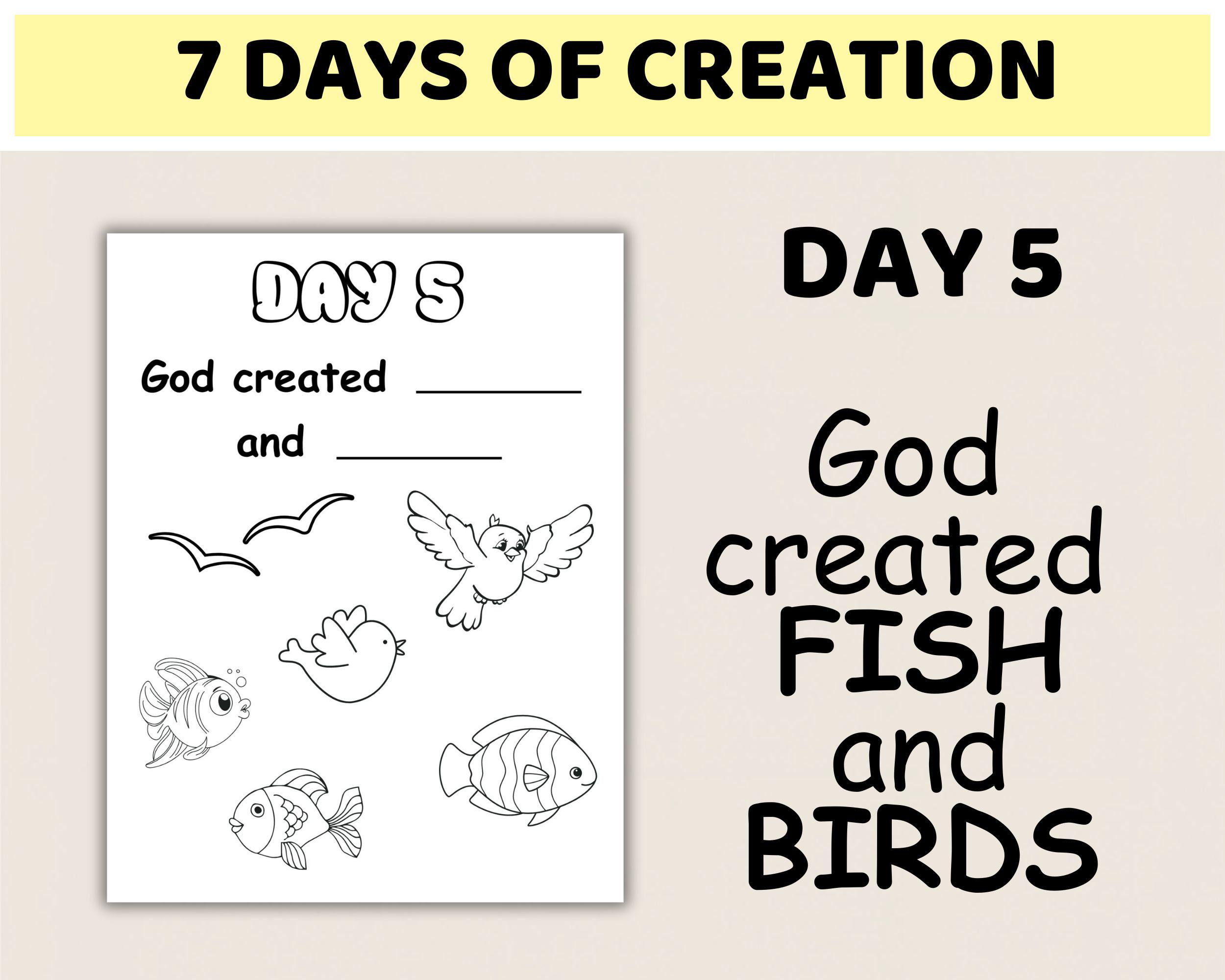 7 Days of Creation Printable Coloring Pages & Fill-in-the-blanks for ...