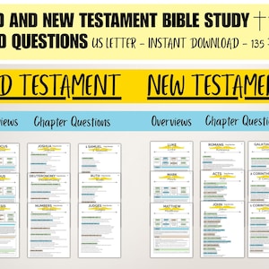 Bible Study PDF Printable, Old and New Testament Study Sheets, Bible Study for Men Women Youth, Church Ministry Study Guide for Youth Leader