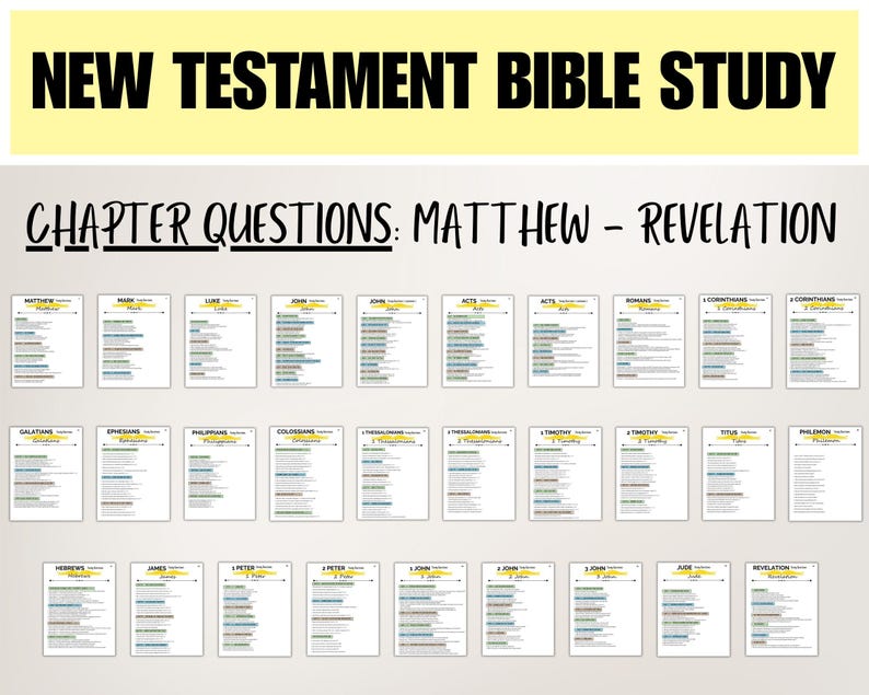 Bible Study PDF Printable, Old and New Testament Study Sheets, Bible ...