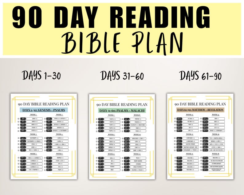 90 Day Bible Reading Plan PDF With Chapter Summaries, Reflections