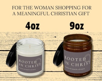 Christian Gift for Women - Rooted in Christ Candle - Christian Gift for Her - Faith Candle - Encouragement Gift - Inspirational Home Decor