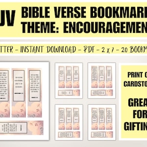 KJV bijbelvers bladwijzers set van 20, aanmoediging christelijk cadeau voor moeilijke tijden, bijbelstudie, kerkretraite, gunstset jeugdgroep