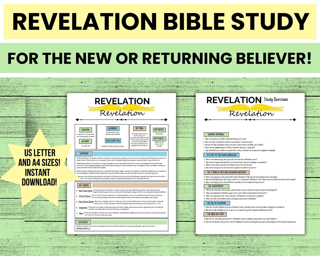 Revelation Mini Bible Study for New or Returning Believers - Printable ...