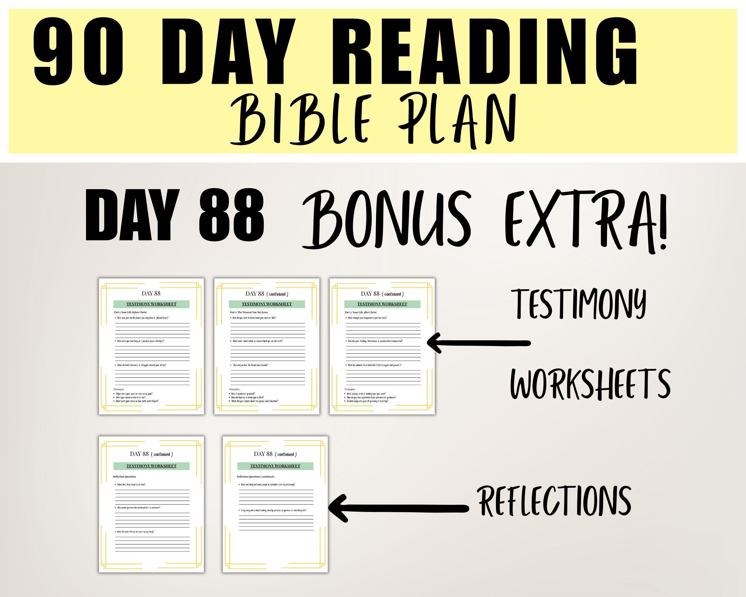 90 Day Bible Reading Plan PDF - Printable Bible Study Tool, Church ...