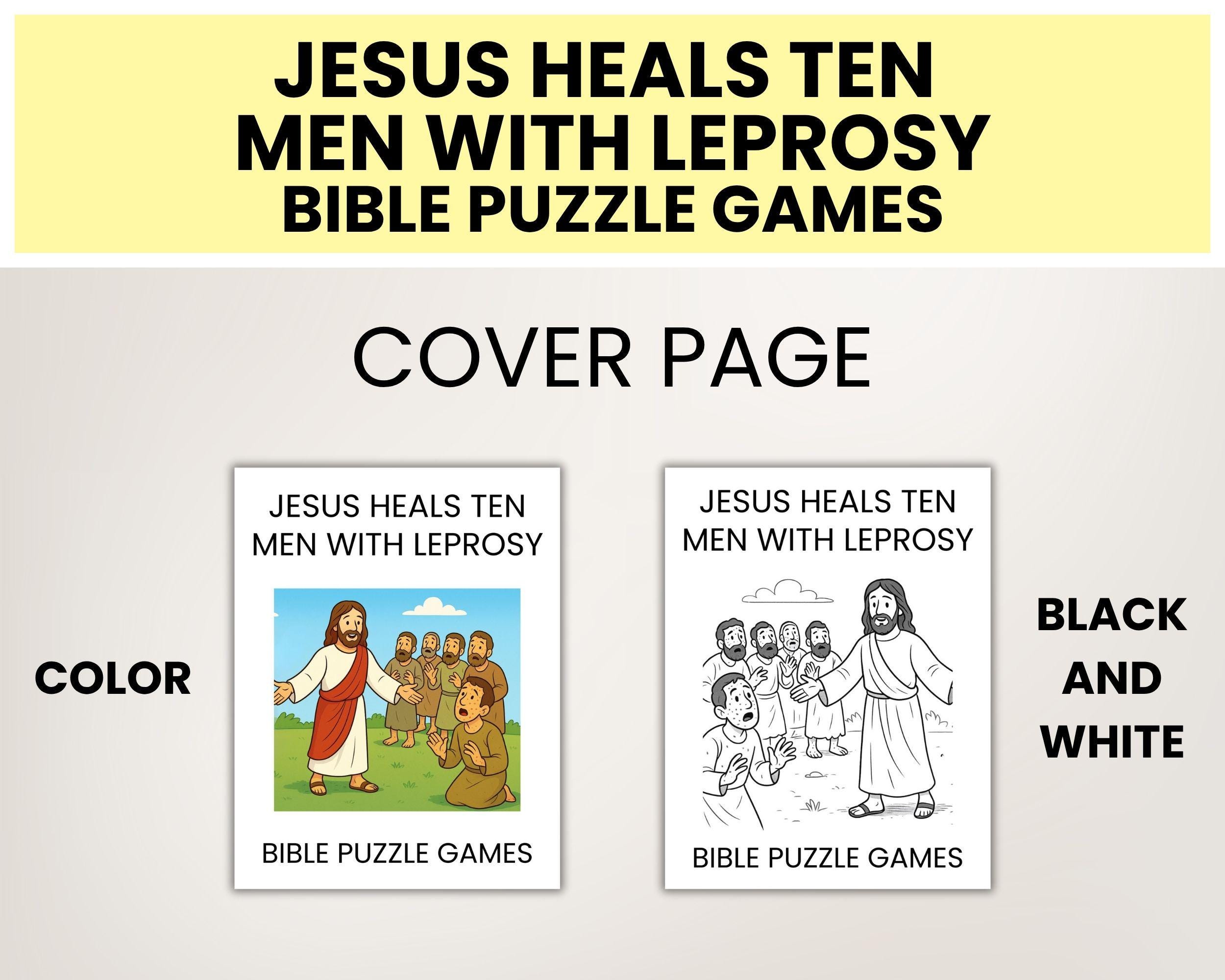 Jesus Heals Ten Men With Leprosy Bible Puzzle Games - Christian