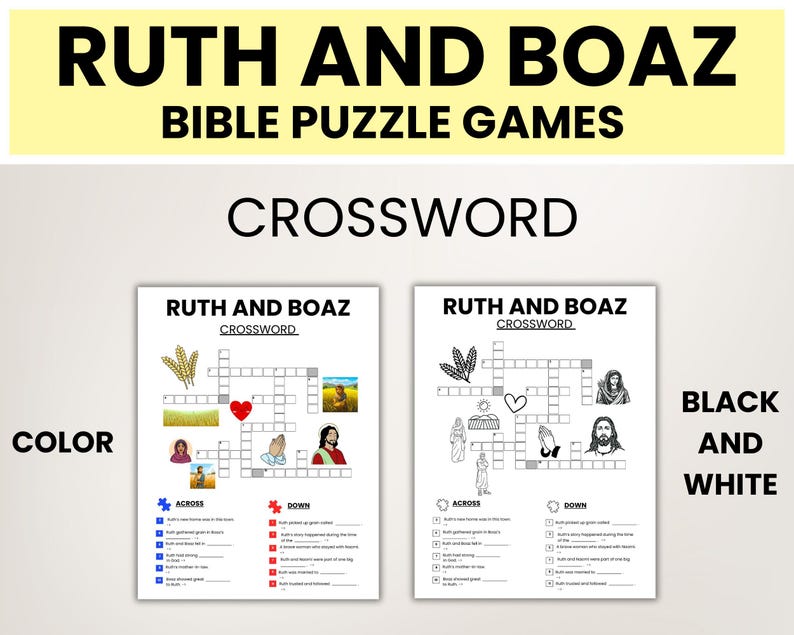 Ruth and Boaz Bible Activities for Sunday School - Christian Classroom ...